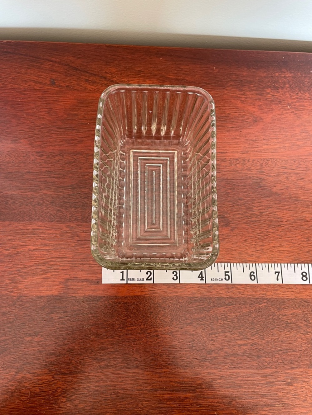 Clear Ribbed Glass Food Storage Container - Clear, Rectangular Refrigerator Dish - Picture 3 of 5